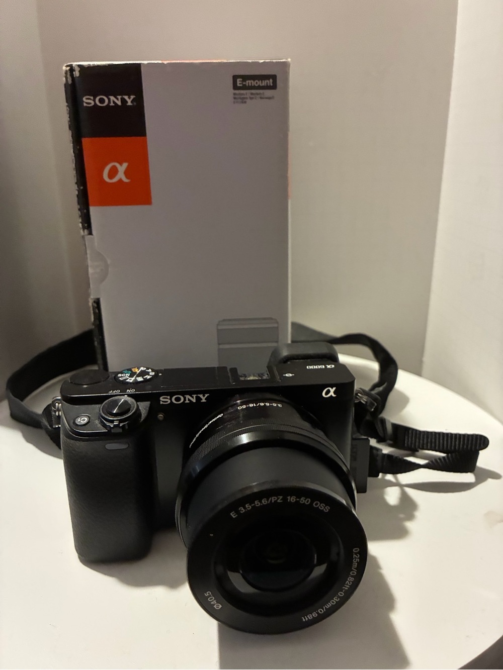 Sony A6000 Black Mirrorless Camera with 16-50mm Lens and Strap
